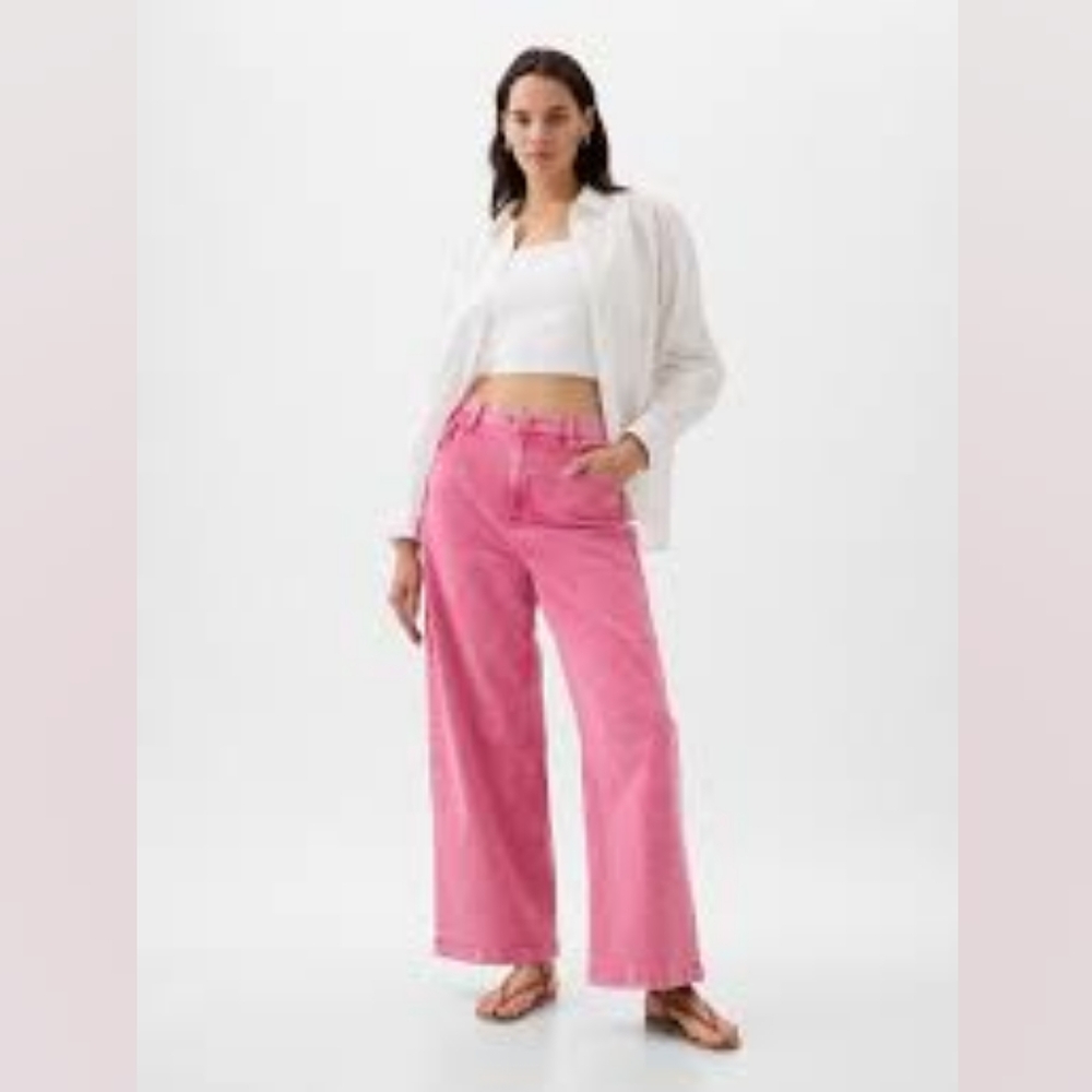 Gap Hise-Rise Stride Wide Leg Ankle Jeans